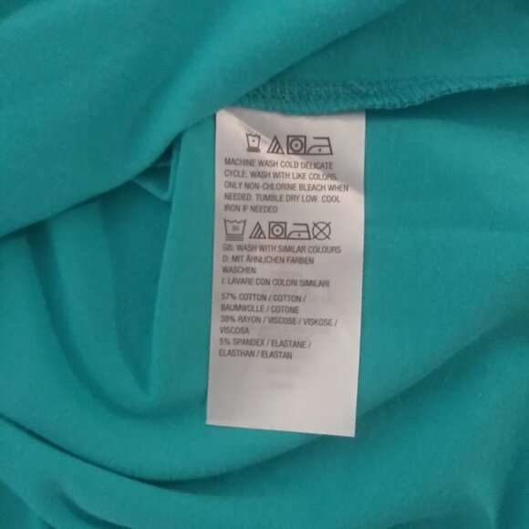 Denim & CO women's size M turquoise blue sleeveless blouse - Picture 11 of 12